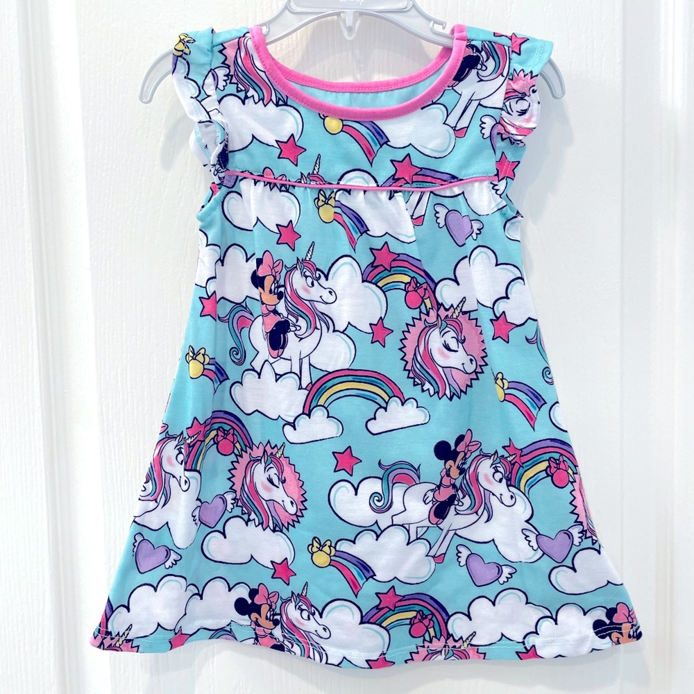 Disney Store Minnie Mouse Unicorn Pajama Sleep Dress Gown